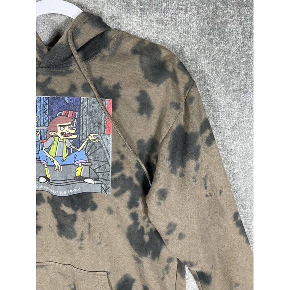 Nickelodeon Hey Arnold Stoop Kid Football‎ Head Tie Dye Hoodie Mens Medium Brown - Picture 6 of 16
